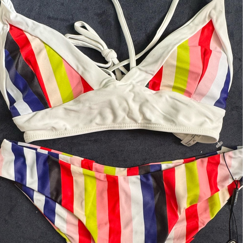 Zaful Multicolor Striped Bikini Set